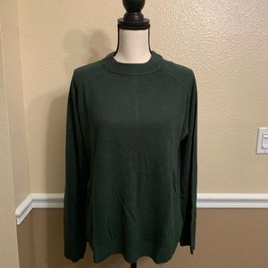 Karen Scott Luxsoft Zipback Green Sweater XL